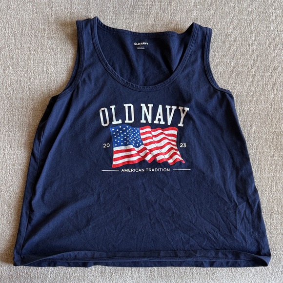 Old Navy Tops - Old Navy Womens Dark Blue American Flag Tank Top